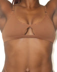 Exclusive Hazelnut Breathe-Soft Cotton Cutout Bralette