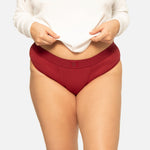 EXCLUSIVE Ultimate Cotton Cheeky Briefs (With Pad Holder and Pocket) Cranberry
