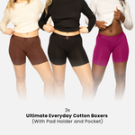 EXCLUSIVE Ultimate Everyday Cotton Boxers (With Pad Holder and Pocket) Variety 3 Pack