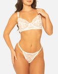 Stretch Lace Balconette Bra & Y - String® (With Cotton Gusset) Set - SPICY WEAR
