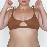 Exclusive Hazelnut Breathe-Soft Cotton Cutout Bralette
