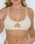 Exclusive Cream  Breathe-Soft Cotton Cutout Bralette