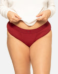 EXCLUSIVE Ultimate Cotton Cheeky Briefs (With Pad Holder and Pocket) Cranberry