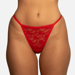 NEW Amor Red Stretch Lace Y-String® (With Cotton Gusset)