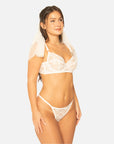 Stretch Lace Balconette Bra & Y - String® (With Cotton Gusset) Set - SPICY WEAR